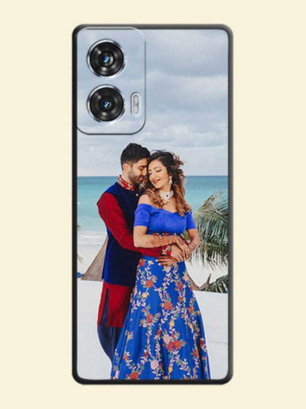 Full Single Pic Upload On Space Black Custom Soft Matte Mobile Back Cover - Motorola Edge 50 Fusion