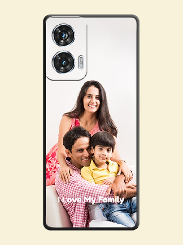 Full Single Pic Upload With Text On Space Black Custom Soft Matte Mobile Back Cover - Motorola Edge 50 Fusion