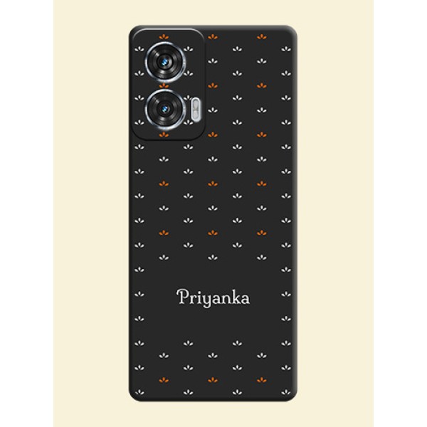 Simple Pattern With Custom Text On Space Black Custom Soft Matte Mobile Back Cover - Motorola Edge 50 Fusion Simple Pattern With Custom Text On Space Black Custom Soft Matte Mobile Back Cover - Motorola Edge 50 Fusion