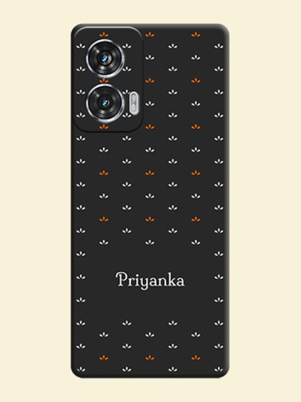 Simple Pattern With Custom Text On Space Black Custom Soft Matte Mobile Back Cover - Motorola Edge 50 Fusion