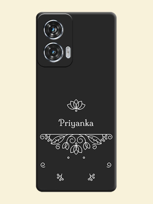 Lotus Garden Custom Text On Space Black Custom Soft Matte Mobile Back Cover - Motorola Edge 50 Fusion
