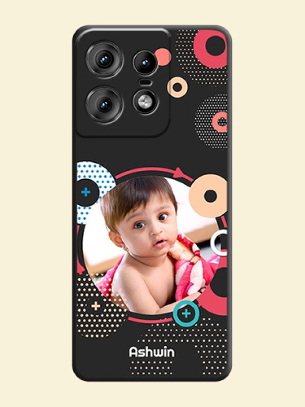 Multicoloured Round Image On Space Black Custom Soft Matte Mobile Back Cover - Motorola Edge 50 Pro 5G