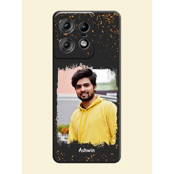 Spray Free Design on Photo On Space Black Custom Soft Matte Mobile Back Cover - Motorola Edge 50 Pro 5G Spray Free Design on Photo On Space Black Custom Soft Matte Mobile Back Cover - Motorola Edge 50 Pro 5G