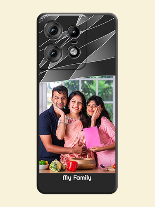 Mixed Wave Lines on Photo On Space Black Custom Soft Matte Mobile Back Cover - Motorola Edge 50 Pro 5G