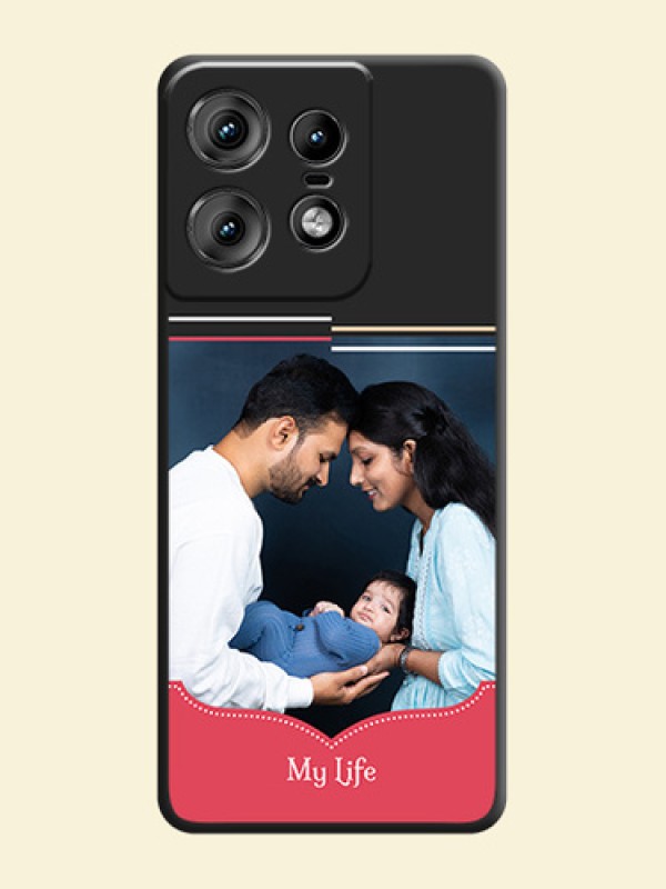 Classic Plain Design with Name On Space Black Custom Soft Matte Mobile Back Cover - Motorola Edge 50 Pro 5G