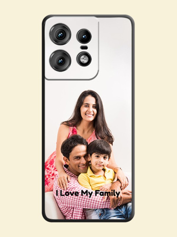 Full Single Pic Upload With Text On Space Black Custom Soft Matte Mobile Back Cover - Motorola Edge 50 Pro 5G