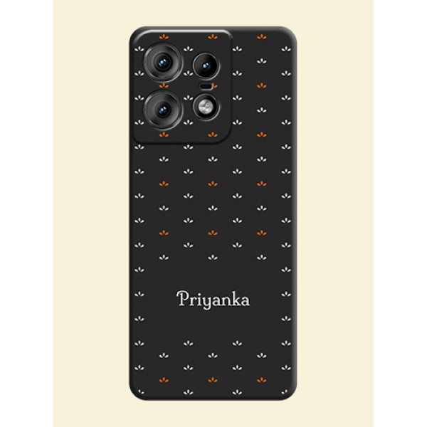 Simple Pattern With Custom Text On Space Black Custom Soft Matte Mobile Back Cover - Motorola Edge 50 Pro 5G Simple Pattern With Custom Text On Space Black Custom Soft Matte Mobile Back Cover - Motorola Edge 50 Pro 5G