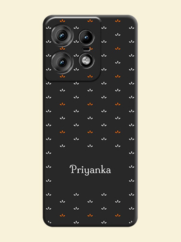 Simple Pattern With Custom Text On Space Black Custom Soft Matte Mobile Back Cover - Motorola Edge 50 Pro 5G