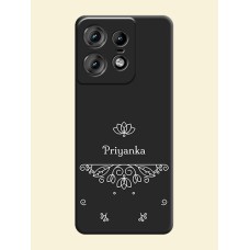 Lotus Garden Custom Text On Space Black Custom Soft Matte Mobile Back Cover - Motorola Edge 50 Pro 5G