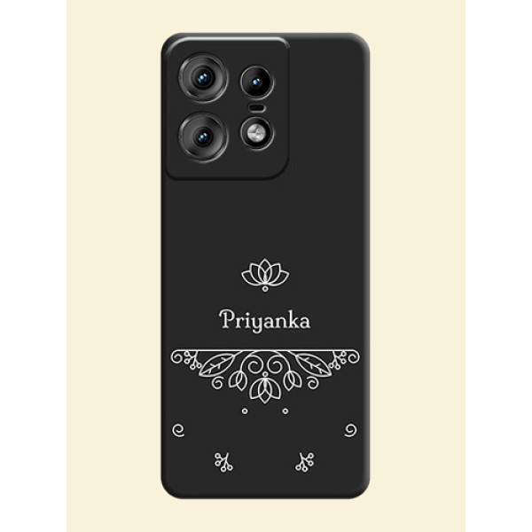 Lotus Garden Custom Text On Space Black Custom Soft Matte Mobile Back Cover - Motorola Edge 50 Pro 5G Lotus Garden Custom Text On Space Black Custom Soft Matte Mobile Back Cover - Motorola Edge 50 Pro 5G