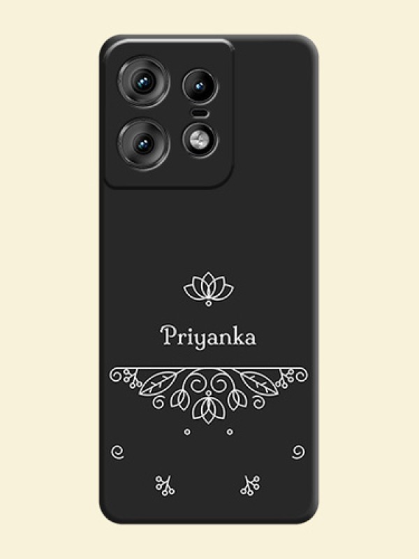 Lotus Garden Custom Text On Space Black Custom Soft Matte Mobile Back Cover - Motorola Edge 50 Pro 5G