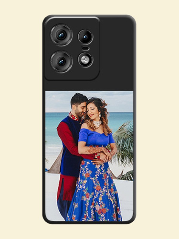 Image Upload With Space Black Color On Custom Soft Matte Mobile Back Cover - Motorola Edge 50 Pro 5G