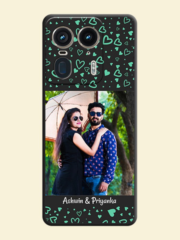 Sea Green Indefinite Love Pattern on Photo On Space Black Custom Soft Matte Mobile Back Cover - Motorola Edge 50 Ultra 5G