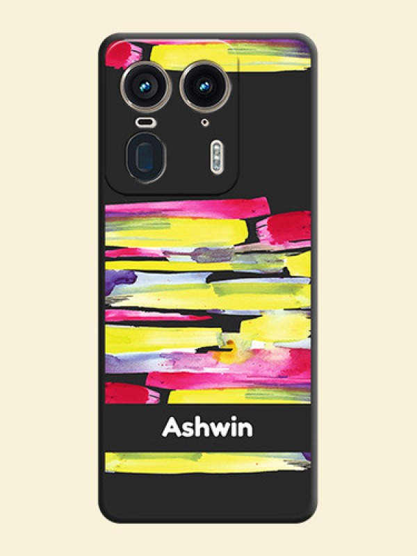 Brush Coloured On Space Black Custom Soft Matte Mobile Back Cover - Motorola Edge 50 Ultra 5G