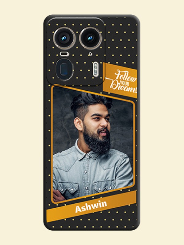 Follow Your Dreams with White Dots On Space Black Custom Soft Matte Mobile Back Cover - Motorola Edge 50 Ultra 5G