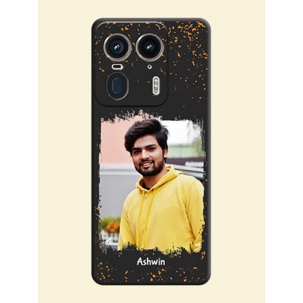 Spray Free Design on Photo On Space Black Custom Soft Matte Mobile Back Cover - Motorola Edge 50 Ultra 5G