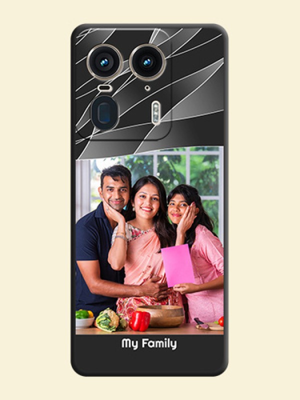 Mixed Wave Lines on Photo On Space Black Custom Soft Matte Mobile Back Cover - Motorola Edge 50 Ultra 5G