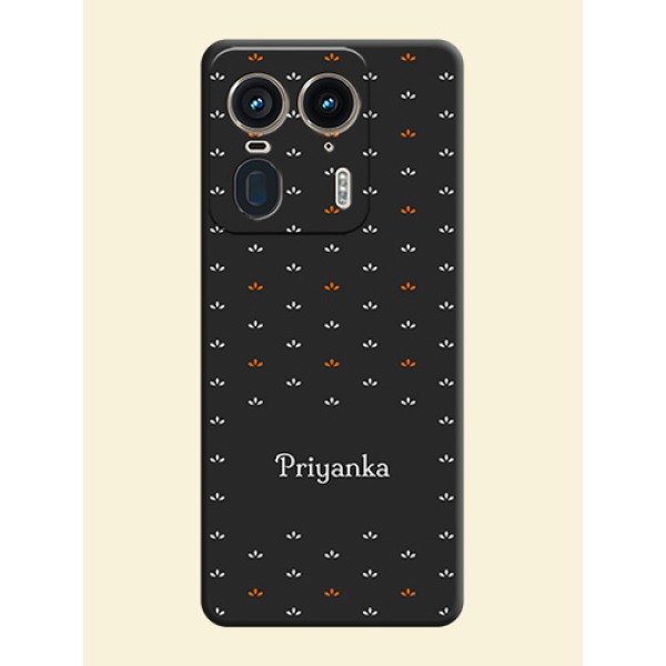 Simple Pattern With Custom Text On Space Black Custom Soft Matte Mobile Back Cover - Motorola Edge 50 Ultra 5G Simple Pattern With Custom Text On Space Black Custom Soft Matte Mobile Back Cover - Motorola Edge 50 Ultra 5G