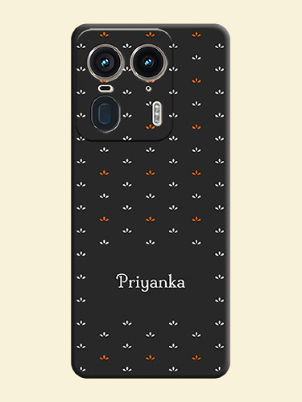 Simple Pattern With Custom Text On Space Black Custom Soft Matte Mobile Back Cover - Motorola Edge 50 Ultra 5G