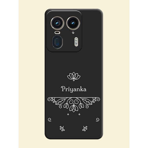 Lotus Garden Custom Text On Space Black Custom Soft Matte Mobile Back Cover - Motorola Edge 50 Ultra 5G Lotus Garden Custom Text On Space Black Custom Soft Matte Mobile Back Cover - Motorola Edge 50 Ultra 5G