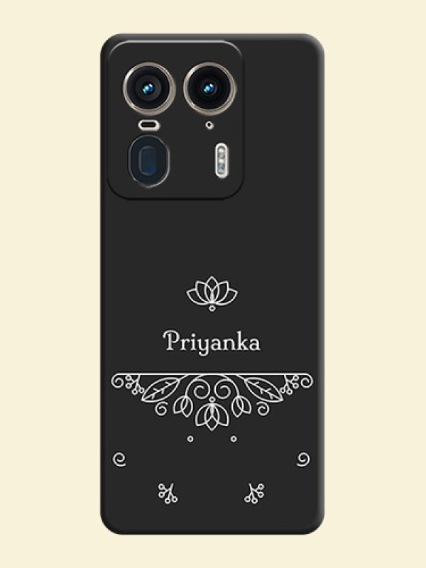 Lotus Garden Custom Text On Space Black Custom Soft Matte Mobile Back Cover - Motorola Edge 50 Ultra 5G