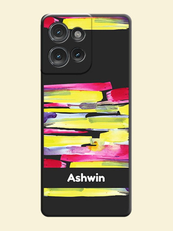 Brush Coloured On Space Black Custom Soft Matte Mobile Back Cover - Motorola Edge 50