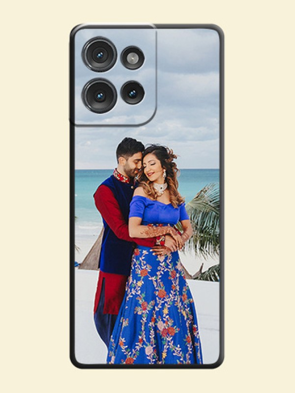 Full Single Pic Upload On Space Black Custom Soft Matte Mobile Back Cover - Motorola Edge 50