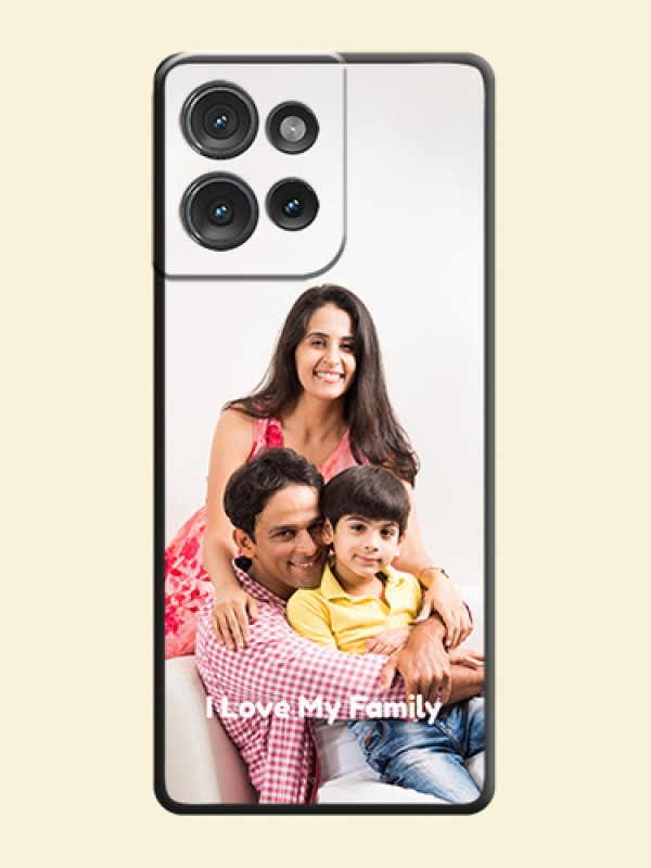 Full Single Pic Upload With Text On Space Black Custom Soft Matte Mobile Back Cover - Motorola Edge 50