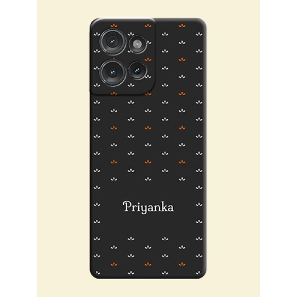 Simple Pattern With Custom Text On Space Black Custom Soft Matte Mobile Back Cover - Motorola Edge 50 Simple Pattern With Custom Text On Space Black Custom Soft Matte Mobile Back Cover - Motorola Edge 50