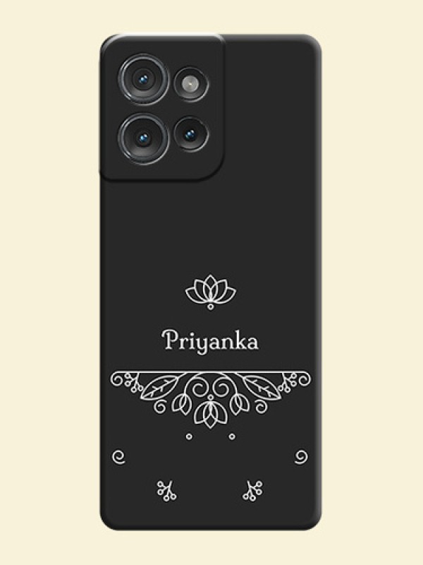 Lotus Garden Custom Text On Space Black Custom Soft Matte Mobile Back Cover - Motorola Edge 50