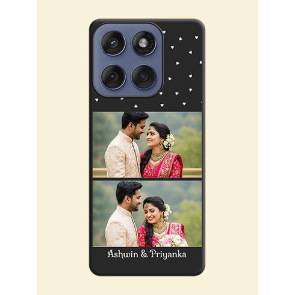 Miniature Love Symbols with Name On Space Black Custom Soft Matte Mobile Back Cover - Motorola Edge 60 Fusion Miniature Love Symbols with Name On Space Black Custom Soft Matte Mobile Back Cover - Motorola Edge 60 Fusion