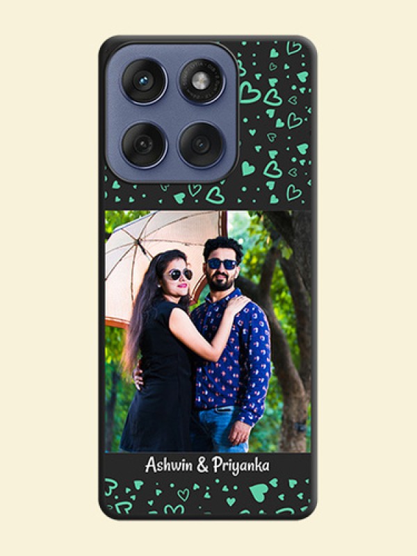 Sea Green Indefinite Love Pattern on Photo On Space Black Custom Soft Matte Mobile Back Cover - Motorola Edge 60 Fusion