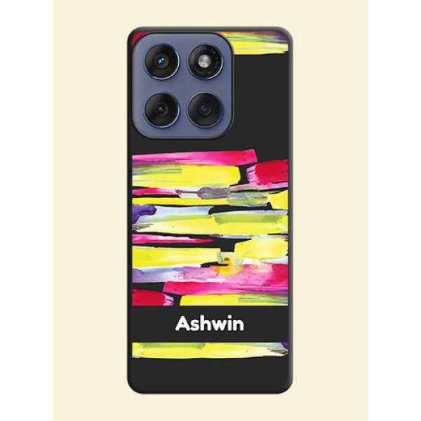 Brush Coloured On Space Black Custom Soft Matte Mobile Back Cover - Motorola Edge 60 Fusion Brush Coloured On Space Black Custom Soft Matte Mobile Back Cover - Motorola Edge 60 Fusion