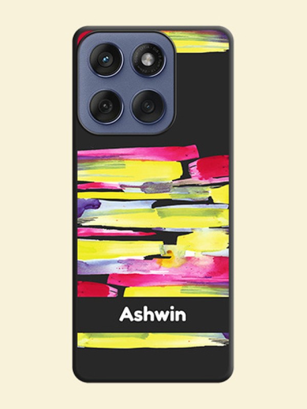 Brush Coloured On Space Black Custom Soft Matte Mobile Back Cover - Motorola Edge 60 Fusion