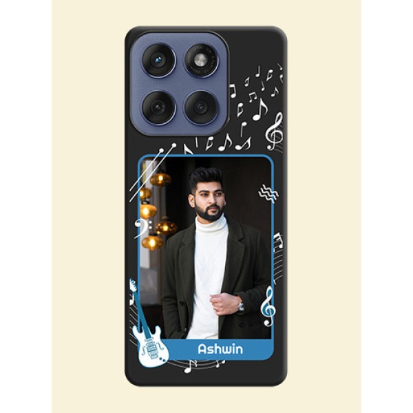 Musical Theme Design with Text on Photo On Space Black Custom Soft Matte Mobile Back Cover - Motorola Edge 60 Fusion Musical Theme Design with Text on Photo On Space Black Custom Soft Matte Mobile Back Cover - Motorola Edge 60 Fusion