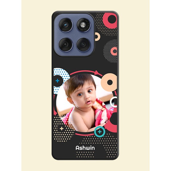 Multicoloured Round Image On Space Black Custom Soft Matte Mobile Back Cover - Motorola Edge 60 Fusion Multicoloured Round Image On Space Black Custom Soft Matte Mobile Back Cover - Motorola Edge 60 Fusion