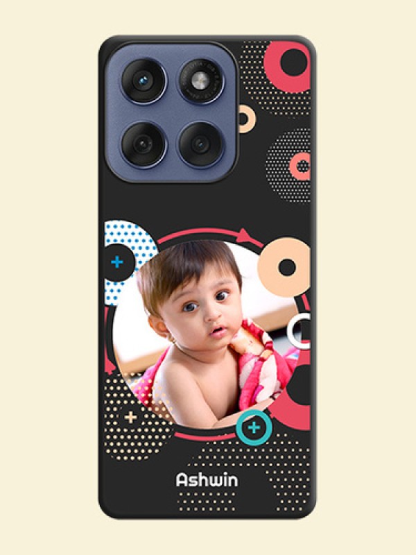 Multicoloured Round Image On Space Black Custom Soft Matte Mobile Back Cover - Motorola Edge 60 Fusion