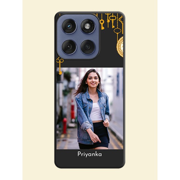 Decorative Design with Text On Space Black Custom Soft Matte Mobile Back Cover - Motorola Edge 60 Fusion Decorative Design with Text On Space Black Custom Soft Matte Mobile Back Cover - Motorola Edge 60 Fusion