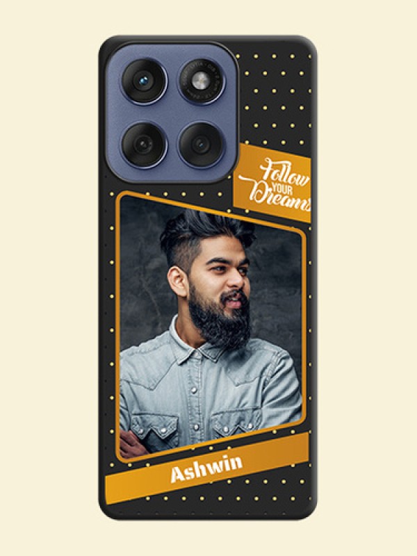 Follow Your Dreams with White Dots On Space Black Custom Soft Matte Mobile Back Cover - Motorola Edge 60 Fusion