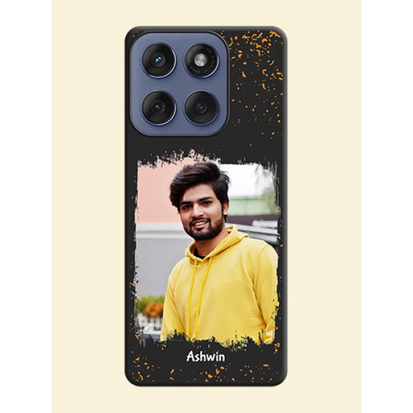 Spray Free Design on Photo On Space Black Custom Soft Matte Mobile Back Cover - Motorola Edge 60 Fusion