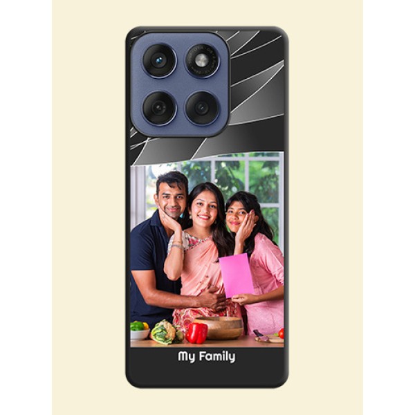 Mixed Wave Lines on Photo On Space Black Custom Soft Matte Mobile Back Cover - Motorola Edge 60 Fusion