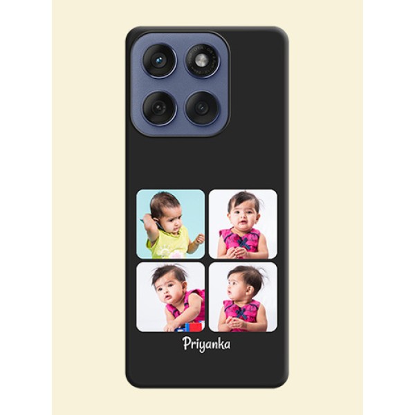 Floral Art with 6 Image Holder on Photo On Space Black Custom Soft Matte Mobile Back Cover - Motorola Edge 60 Fusion Floral Art with 6 Image Holder on Photo On Space Black Custom Soft Matte Mobile Back Cover - Motorola Edge 60 Fusion