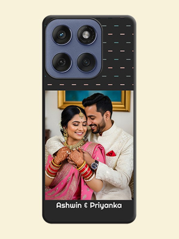 Line Pattern Design with Text On Space Black Custom Soft Matte Mobile Back Cover - Motorola Edge 60 Fusion