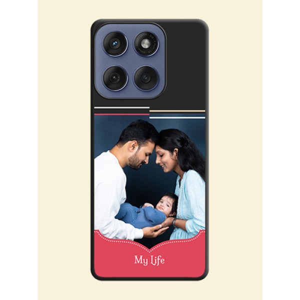 Classic Plain Design with Name On Space Black Custom Soft Matte Mobile Back Cover - Motorola Edge 60 Fusion Classic Plain Design with Name On Space Black Custom Soft Matte Mobile Back Cover - Motorola Edge 60 Fusion