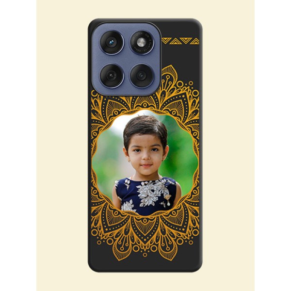 Round Image with Floral Design On Space Black Custom Soft Matte Mobile Back Cover - Motorola Edge 60 Fusion Round Image with Floral Design On Space Black Custom Soft Matte Mobile Back Cover - Motorola Edge 60 Fusion