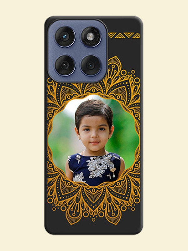 Round Image with Floral Design On Space Black Custom Soft Matte Mobile Back Cover - Motorola Edge 60 Fusion