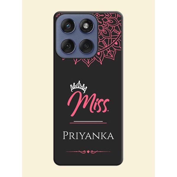 Mrs Name with Floral Design On Space Black Custom Soft Matte Mobile Back Cover - Motorola Edge 60 Fusion Mrs Name with Floral Design On Space Black Custom Soft Matte Mobile Back Cover - Motorola Edge 60 Fusion