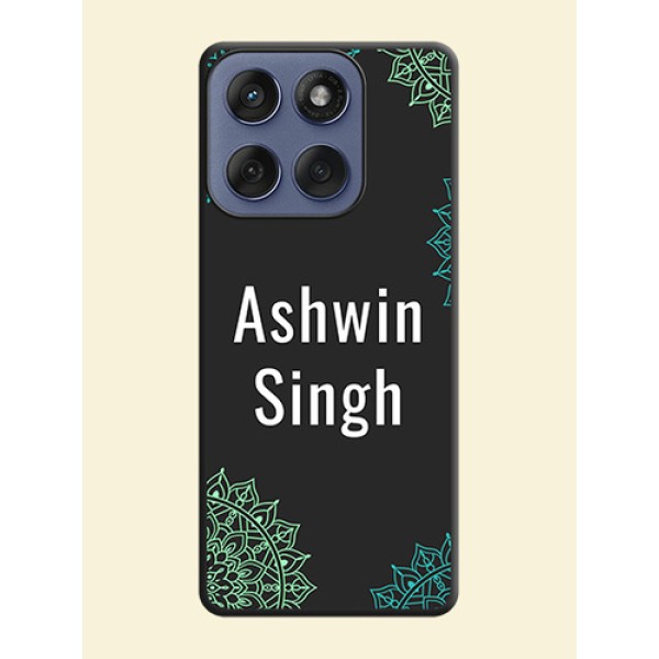 Your Name with Floral Design On Space Black Custom Soft Matte Mobile Back Cover - Motorola Edge 60 Fusion Your Name with Floral Design On Space Black Custom Soft Matte Mobile Back Cover - Motorola Edge 60 Fusion