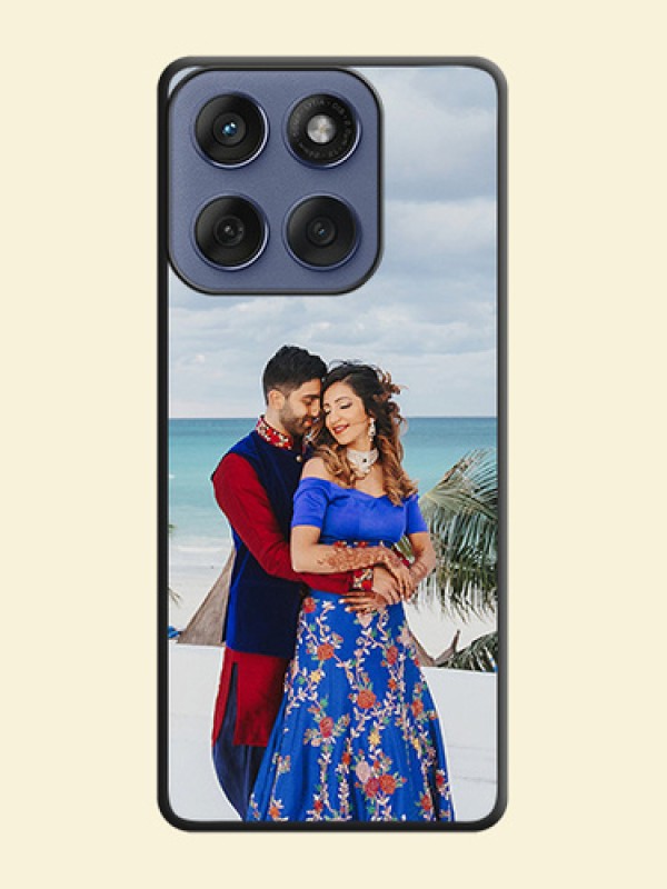 Full Single Pic Upload On Space Black Custom Soft Matte Mobile Back Cover - Motorola Edge 60 Fusion