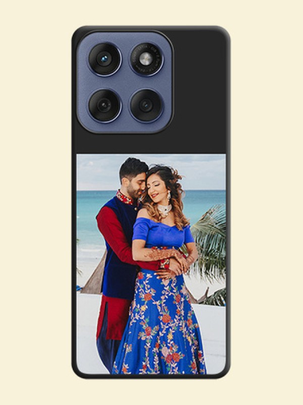 Image Upload With Space Black Color On Custom Soft Matte Mobile Back Cover - Motorola Edge 60 Fusion